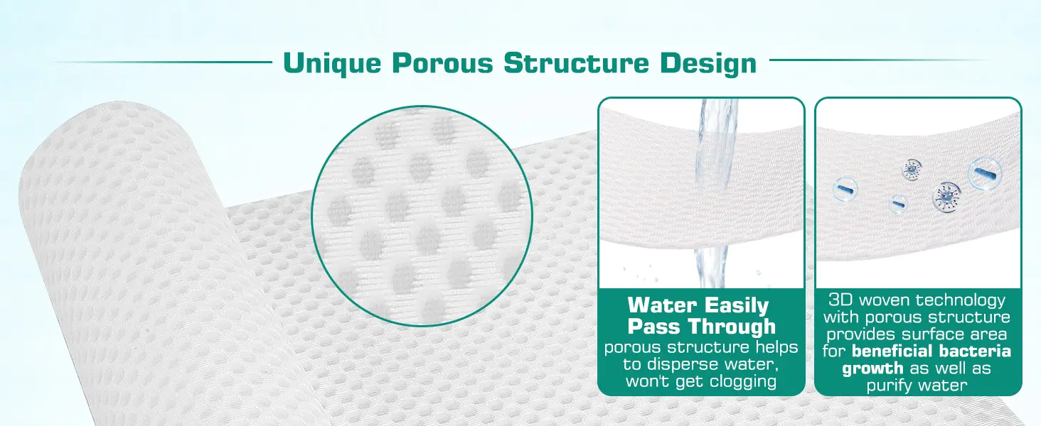 Hygger aquarium filter with unique porous structure design for water purification and bacterial growth