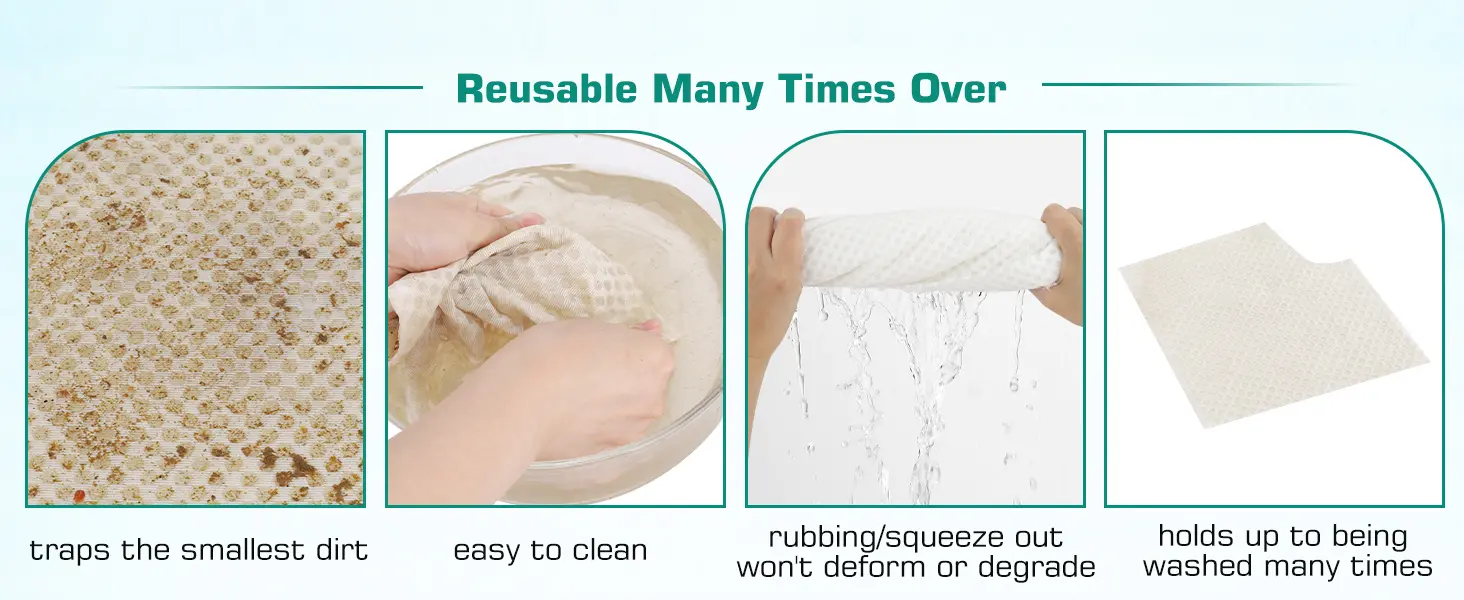 Reusable aquarium cleaning pads trap dirt, easy to clean, rub to remove debris, withstands multiple washes