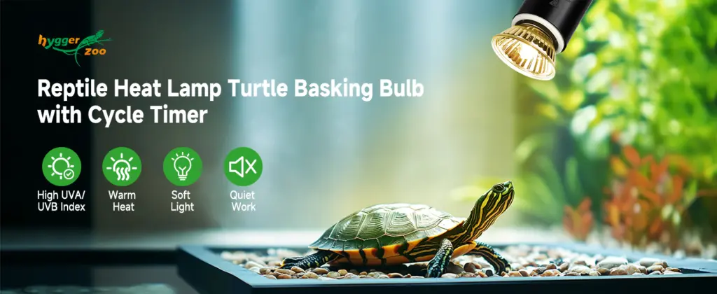 Hygger Zoo Reptile Heat Lamp Turtle Basking Bulb with Cycle Timer for UVB and Warm Heat