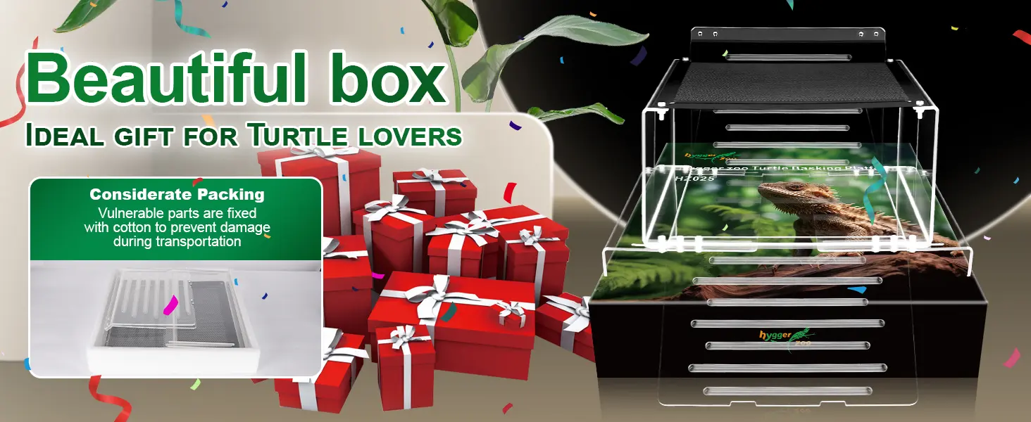 Hygger Turtle Habitat Gift Box with Considerate Packing for Turtle Lovers