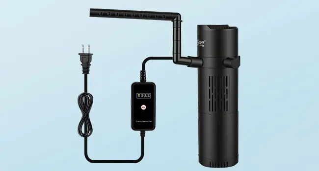 Hygger aquarium water pump with adjustable flow control and power adapter for fish tank circulation