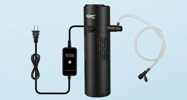 Hygger aquarium water pump with power adapter and tubing for fish tank circulation