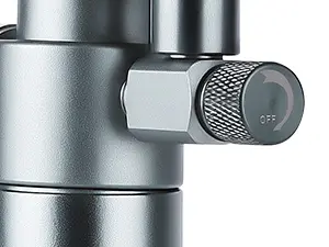 Close-up view of the Hygger HC045 aquarium CO₂ regulator flow control knob with textured grip for precise adjustment of CO₂ output in planted tanks.