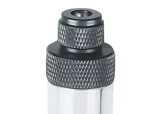 Close-up of the Hygger HC045 aquarium CO₂ regulator connection fitting with textured knurled grip for secure tubing installation and leak-proof operation.
