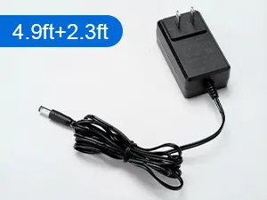 Hygger HG265 aquarium light power adapter with 4.9ft + 2.3ft total length cord, DC power supply for reef LED light