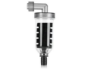 Hygger HG298 aquarium gravel cleaner filter cup attachment, transparent housing with black filter sponge, prevents small fish/shrimp from being sucked in while cleaning freshwater and saltwater tanks