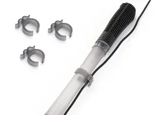 Hygger HG298 aquarium gravel cleaner cable clips and handle, three gray clips for securing the power cable to the handle during freshwater and saltwater tank cleaning