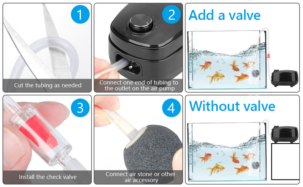 aquarium air pump tube use method
